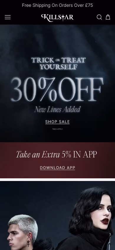 KILLSTAR website preview — Alternative fashion